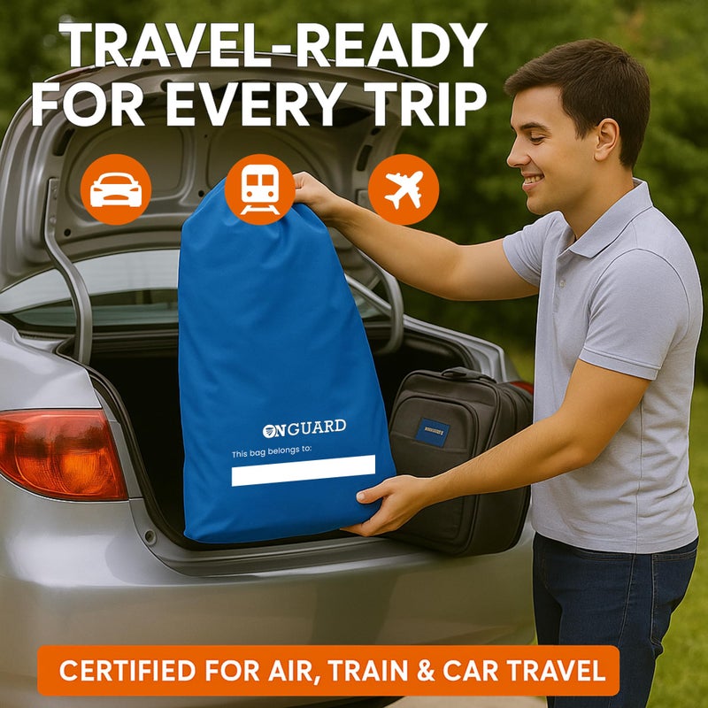 ONGUARD Waterproof Single and Double Stroller Bag for Airplane - Travel Stroller Cover for Air Travel and Storage - Gate Check Bag Backpack- Baby Airplane Essentials - Blue - Image 4